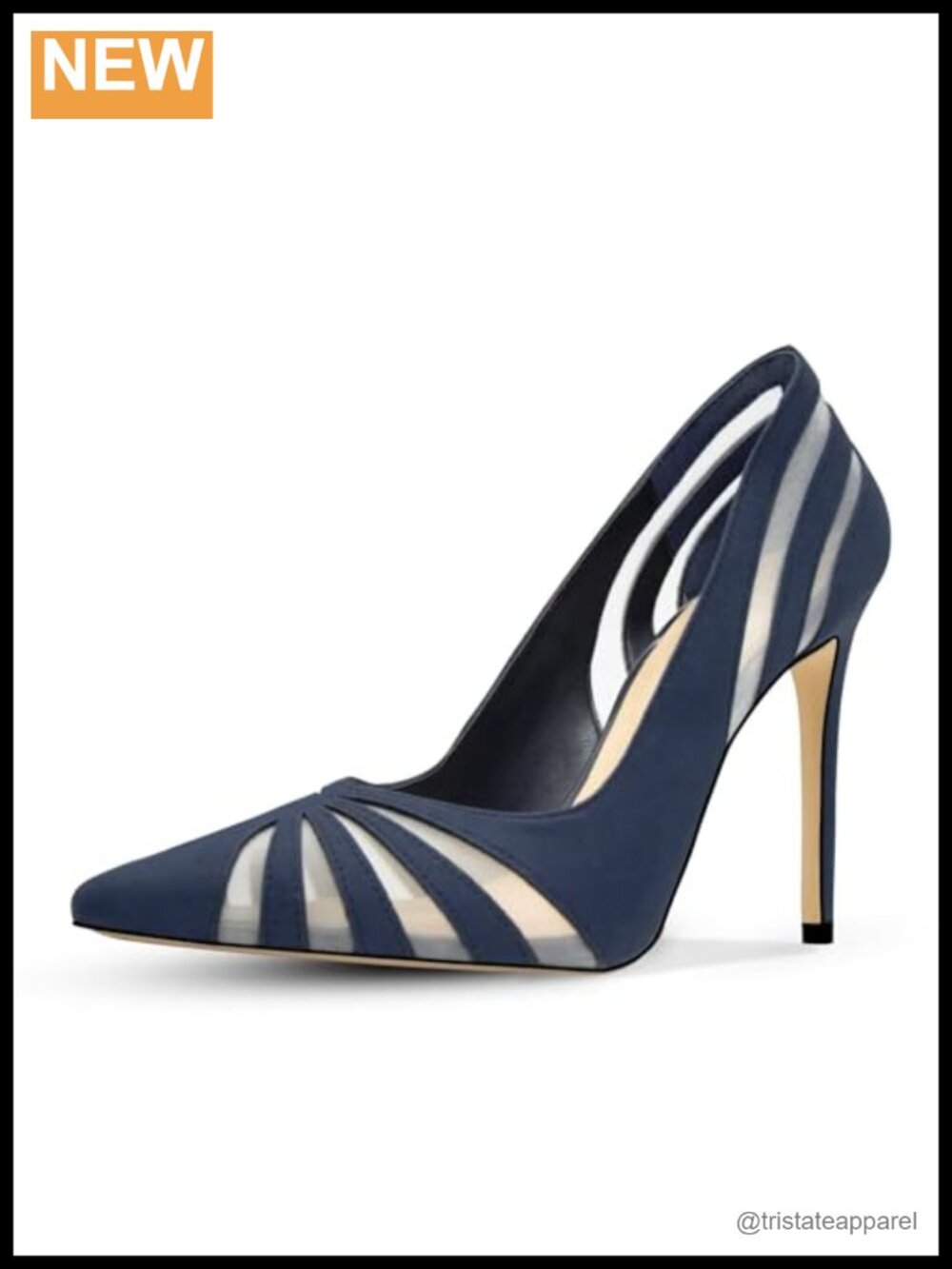 Women's Mesh Pumps Pointed Toe High Heels Closed Toe Office Dress Shoes - Picture 1 of 6